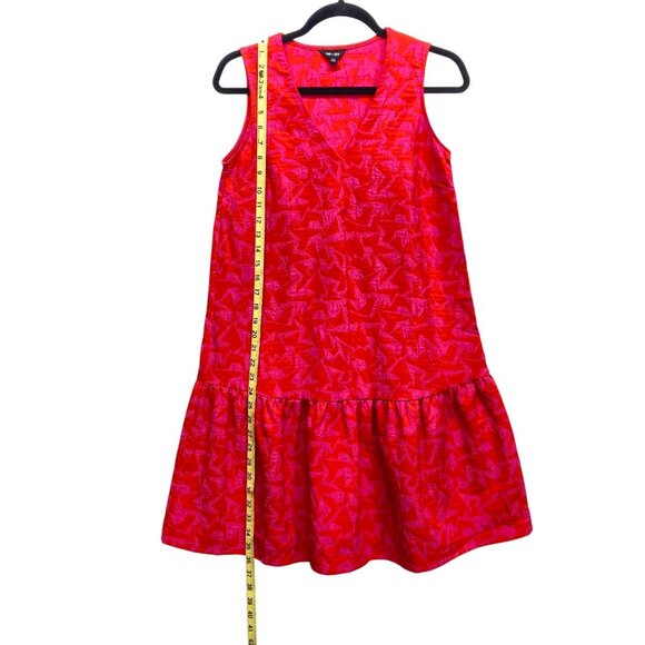 Saint & Sofia Victoria Festival Jacquard Shift Dress, Size 2, Red & Pink, Ruffle - Picture 7 of 11